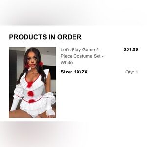 L/XL Fashion Nova Brand New Clown Costume